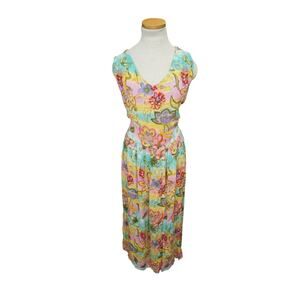 Bila 100% Rayon Floral Midi Dress – Size Large